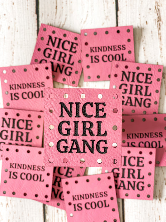 Pink Nice Girl Gang and Kindness is Cool Hat Patches