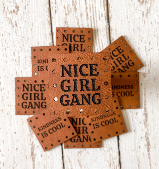 Brown Nice Girl Gang and Kindness is Cool Hat Patches