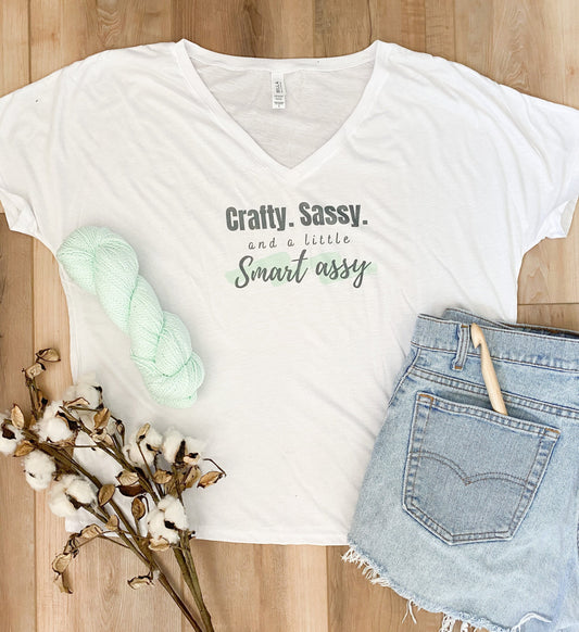 Crafty Sassy Smart Assy oversized Vneck Shirt
